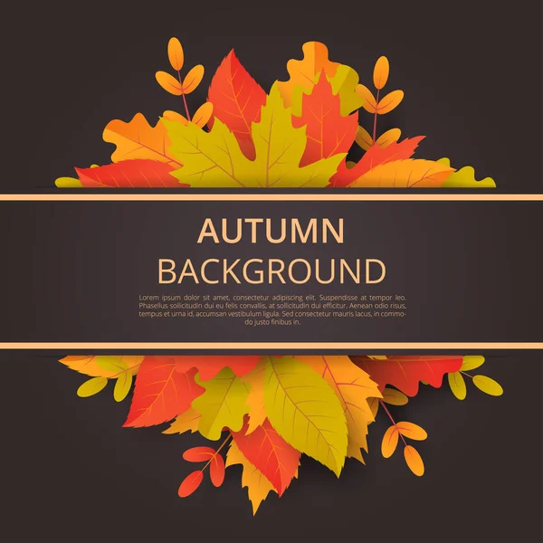 Herbst Hintergrund Mit Blättern Kann Für Poster Banner Flyer Einladungen — Stockvektor