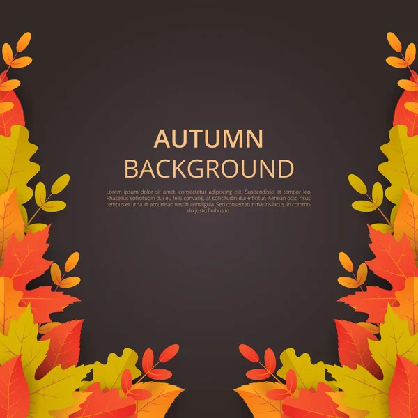 Herbst Hintergrund Mit Blättern Kann Für Poster Banner Flyer Einladungen — Stockvektor