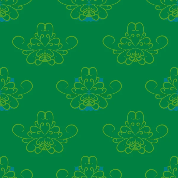 グリーン ・ ブルー抽象柄壁紙スパイラル花 — ストックベクタ
