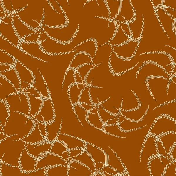Wzór abstrakcja doodle brązowy beżowy tapety tekstylny wzór — Wektor stockowy