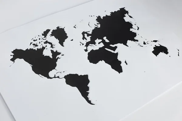 Mapa světa. Vystřihněte z papíru — Stock fotografie