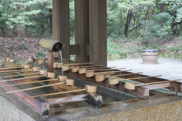 Japan temple purifying cups — Stock Photo, Image