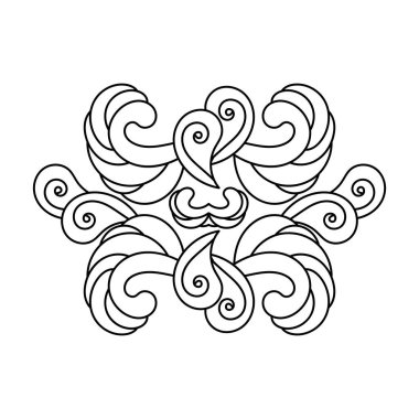 Kabile süsüyle elle çizilmiş desen. Yapraklar, Paisley ve diğer elementler. Vektör illüstrasyonu tekstil, tebrik kartları, çocuklar ve yetişkinler için boyama sayfaları için kullanılabilir.