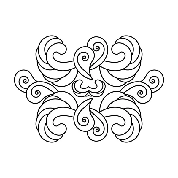 Ručně Kreslený Vzor Kmenovou Ozdobou Květní Lístky Paisley Další Prvky — Stockový vektor