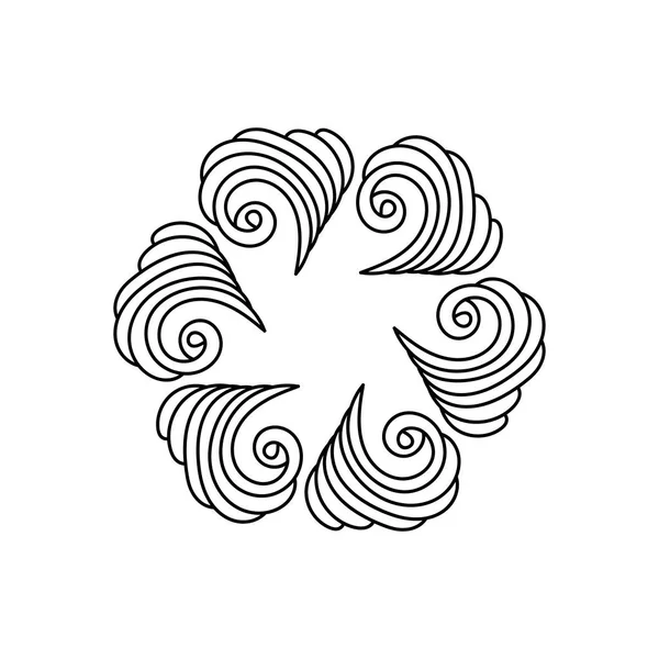 Gestileerde Sjabloon Bloem Mandala Zeshoekig Patroon Decoratieve Elementen Zwart Witte — Stockvector