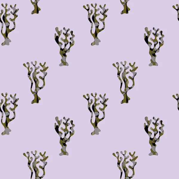 Απρόσκοπτο Μοτίβο Δέντρα Ένα Μαγικό Δάσος Αφηρημένα Βιτρό Μοτίβα Σχεδιασμός — Διανυσματικό Αρχείο