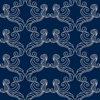 Art Deco Hand kusursuz desen çizdi. Geometrik stil doku ızgarası. Retro Vektör arkaplanı.