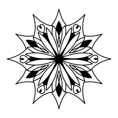 Vektör eli çizilmiş mandala Kar Taneleri. Kar Taneleri Karalamaları. Tasarım için