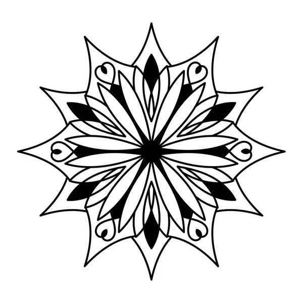 Vector handgezeichnete Mandala Schneeflocken. Winter Snow Flokes Doodles. Für die Gestaltung — Stockvektor