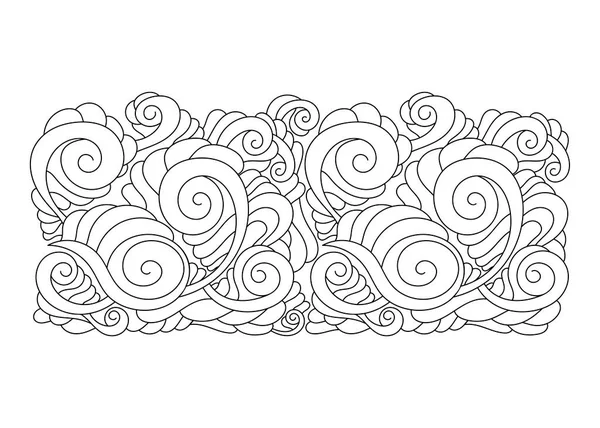 Dekorativní Ručně Kreslené Čmáranice Ornamentálními Kudrlinkami Vektorové Náčrty Pro Omalovánky — Stockový vektor