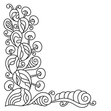 Yetişkinler ve çocuklar için boyama kitabı sayfaları. Vektör el çizimi çizgi film Doodle çizimi. Dekorasyon için soyut nesneler ve elementler. Siyah beyaz çerçeve.