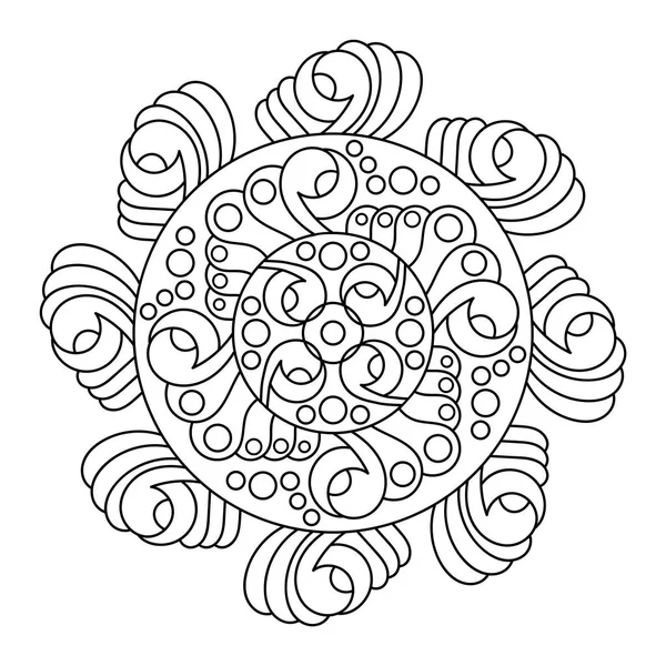 Colorir Mandala Página Livro Doodle Linear Art Stress Para Adultos —  Vetores de Stock