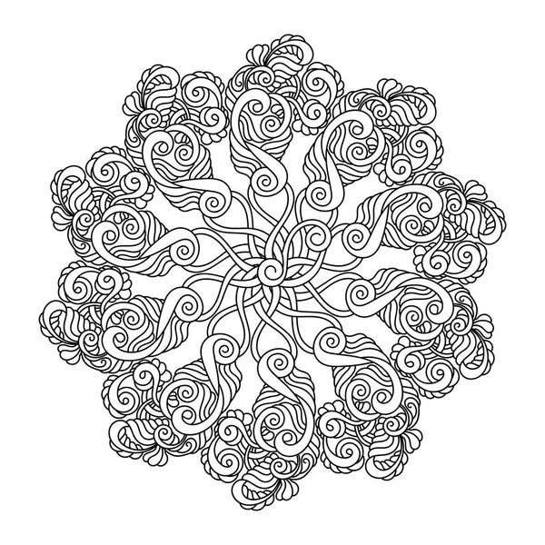 Mandala Omalovánky Doodle Linear Art Stres Pro Dospělé Děti Pro — Stockový vektor