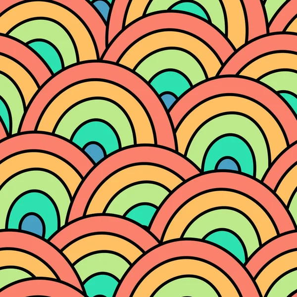 Seamless Vector Pattern Drawn Rainbow Cute Colorful Background Texture Fabric — Διανυσματικό Αρχείο