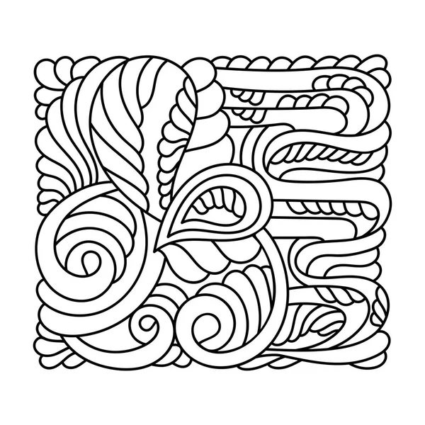 Coloring Book Hand Drawn Doodles Ornamental Curl Wave Vector Sketch — Stock vektor