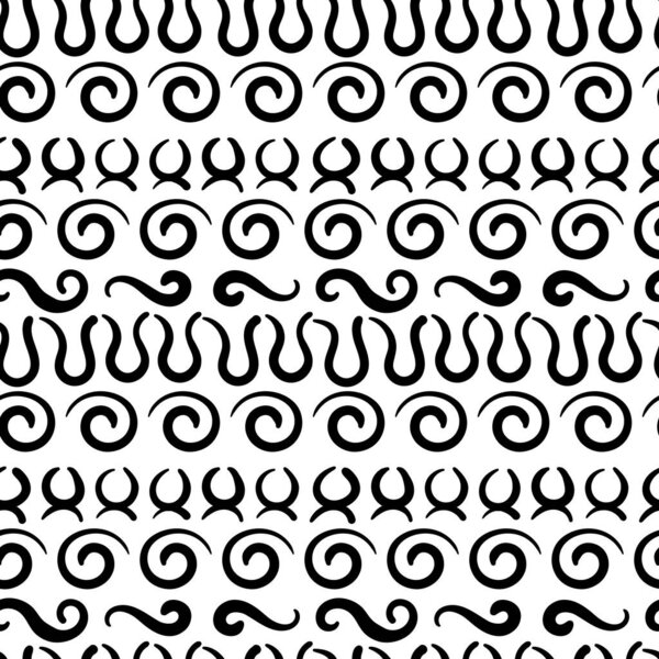 Векторная бесшовная модель с древними племенными этническими символами адинкра. Ритуальная трафаретная печать африканских народов и племен .