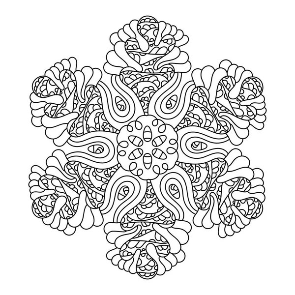 Mandala Omalovánky Doodle Linear Art Stres Pro Dospělé Děti Pro — Stockový vektor