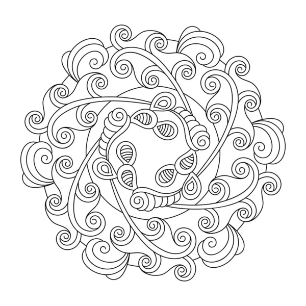 Målarbok Mandala Fantastisk Blomma Mehndi Blommönster För Vuxna Och Äldre — Stock vektor
