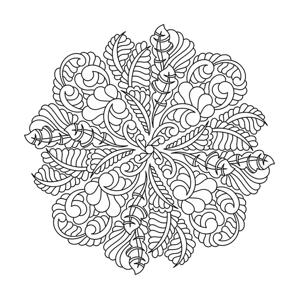 Zbarvení Knihy Mandala Fantastické Květiny Mehndi Květinový Vzor Pro Dospělé — Stockový vektor