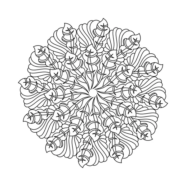 Livro para colorir, mandala, padrão abstrato. Para adultos e crianças mais velhas. Ilustração vetorial ornamentada desenhada à mão. — Vetor de Stock