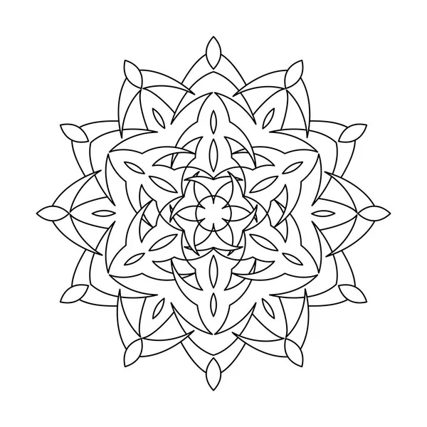 Mandala Volwassen Kleurboek Stress Patroon Vorm Voor Kleuren Bloemen Oosterse — Stockvector