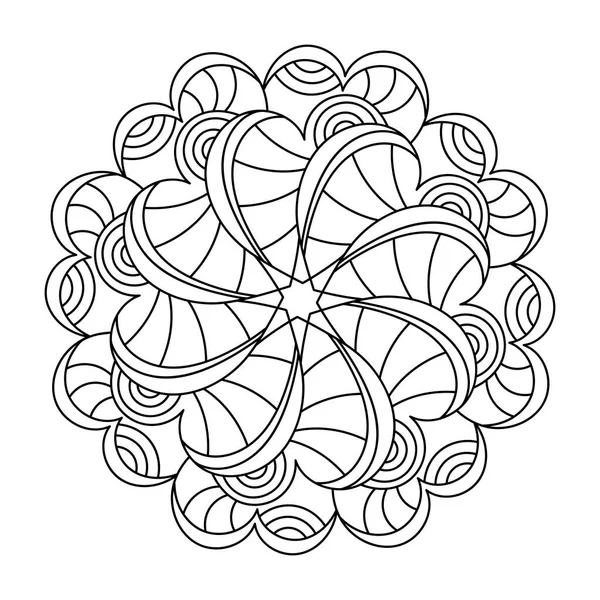 Mandala Vuxen Målarbok Stress Mönster Form För Färgläggning Blommig Orientalisk — Stock vektor