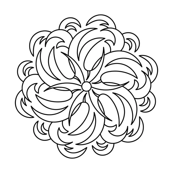 Kolorowanka Mandala Abstrakcyjne Elementy Wzór Kwiatów Dla Dorosłych Starszych Dzieci — Wektor stockowy