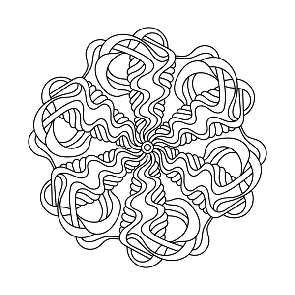Modern Mandala Színező Könyv Szalagok Összefonódása Kézzel Rajzolt Vektorillusztrációk — Stock Vector