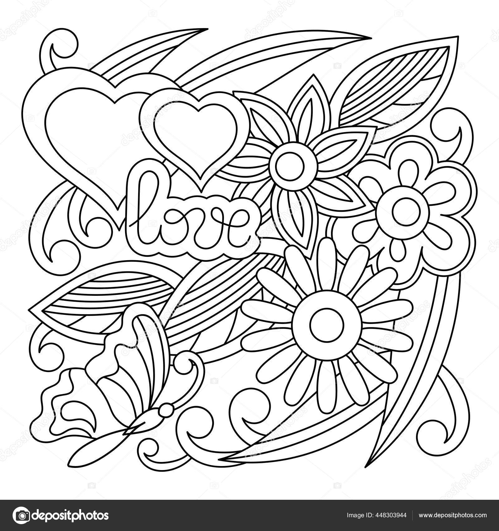 Libro Para Colorear Para Adultos Y Niños. Dibujos Animados Florales Vector  Doodle Diseños Ilustración del Vector - Ilustración de muchacha, hermoso:  211066829