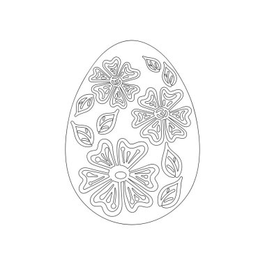 Paskalya yumurtası. Yetişkinler ve çocuklar için boyama kitabı ya da tebrik kartı şablonu. El çizimi Vektör illüstrasyonu