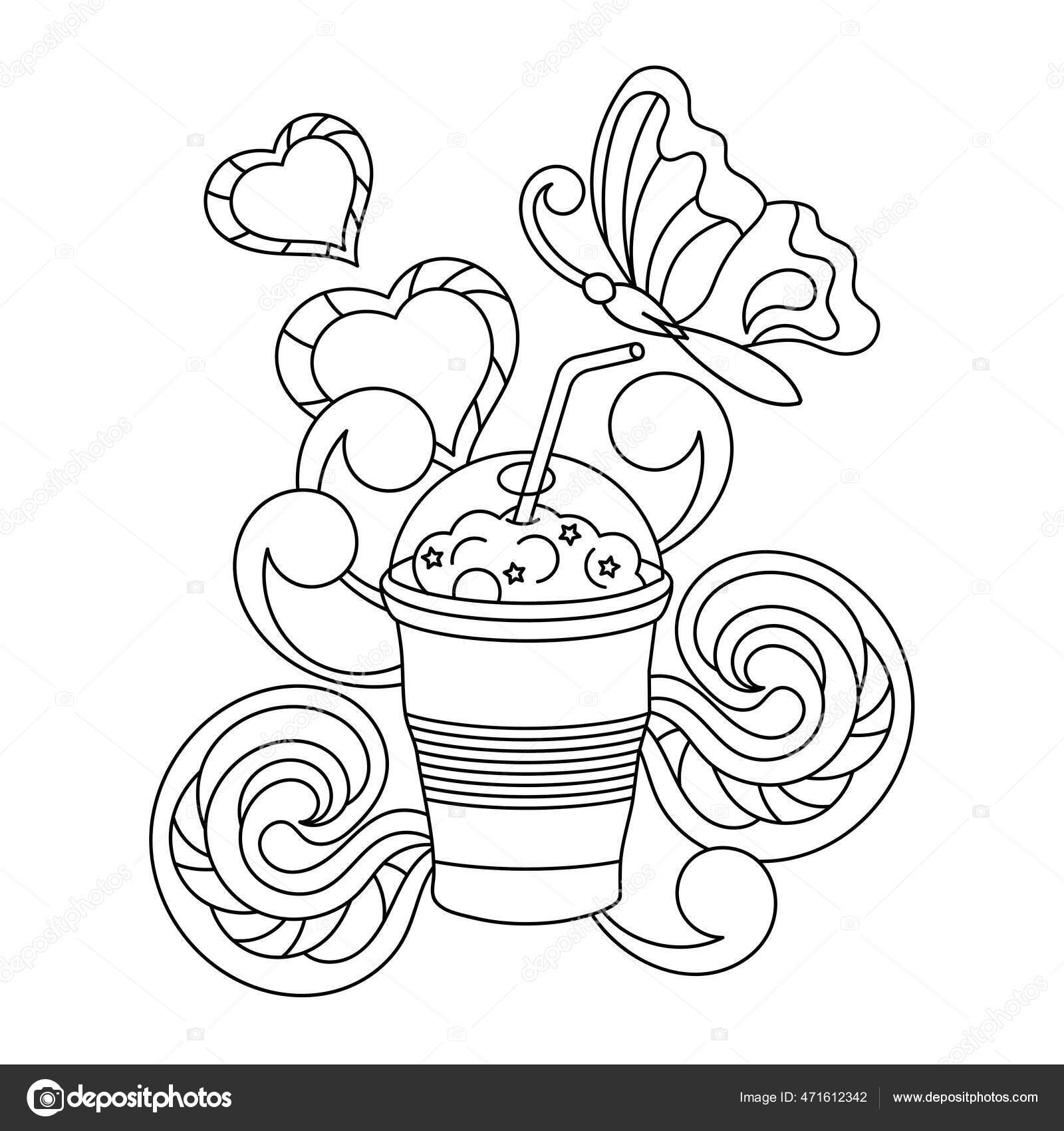 Milk Shake Coloring Page - Milk Shake Para Colorir - Free Transparent PNG  Clipart Images Download