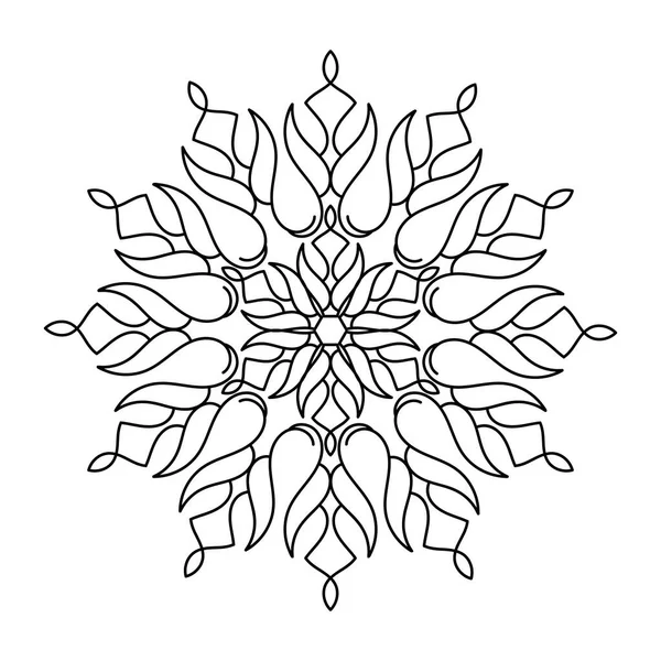 Malbuch Für Erwachsene Und Kinder Mandala Handgezeichnetes Muster Vektor Abstraktes — Stockvektor