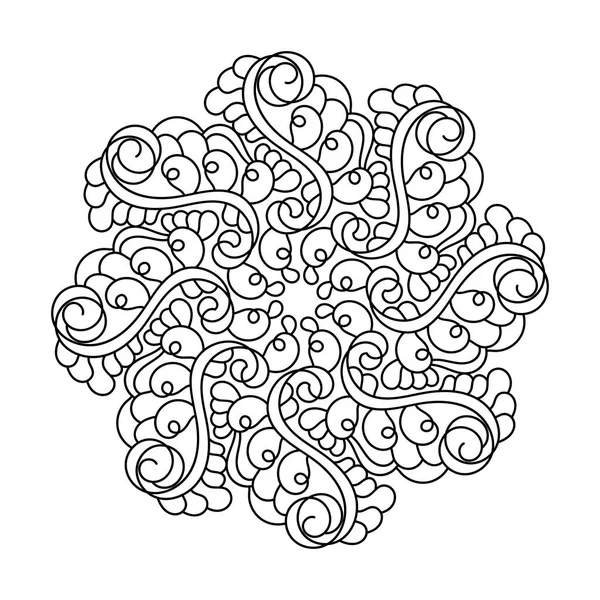 Livro Para Colorir Para Adultos Crianças Mandala Flor Com Estilo — Vetor de Stock