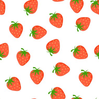 Çilek pürüzsüz desen. Paket ve kumaş için vektör meyve dokusu .