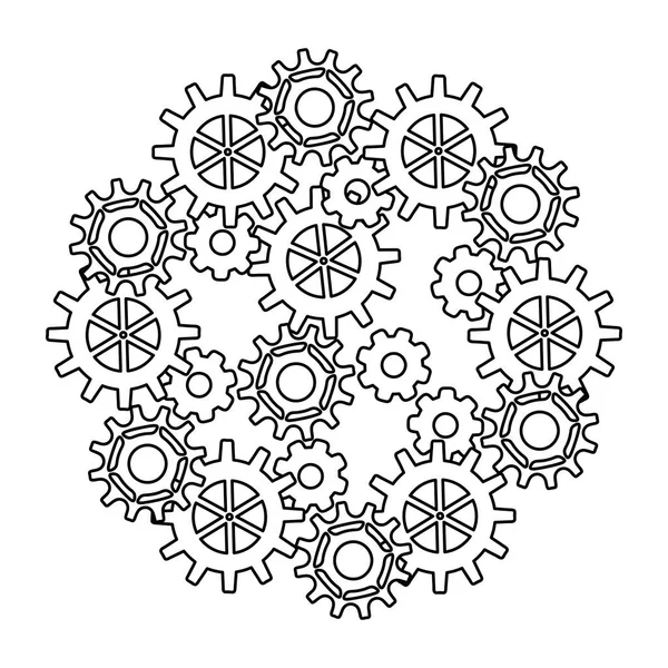 Clockwork movement. Steampunk.The concept of well-coordinated teamwork. Metal Parts, gears. — Stock Vector