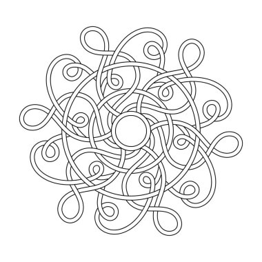 Mandala örgü düğümleri. Kelt deseni. Yetişkinler için boyama kitabı. Soyut Vintage geometrik vektör çizimi
