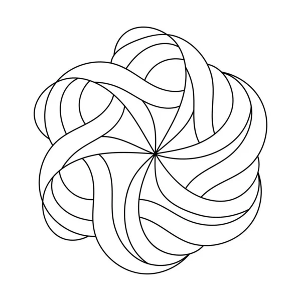 Jednoduchá Mandala Ručně Kreslená Vektorová Ilustrace Černobílá Ozdoba Tvaru Šestiúhelníku — Stockový vektor