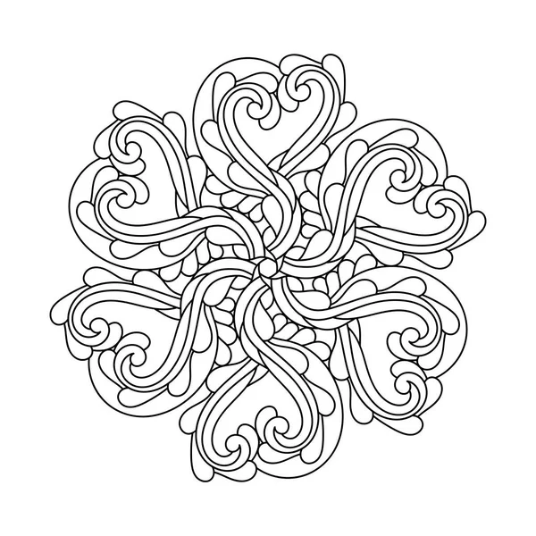 Livro Para Colorir Para Adultos Crianças Mandala Flor Com Estilo —  Vetores de Stock