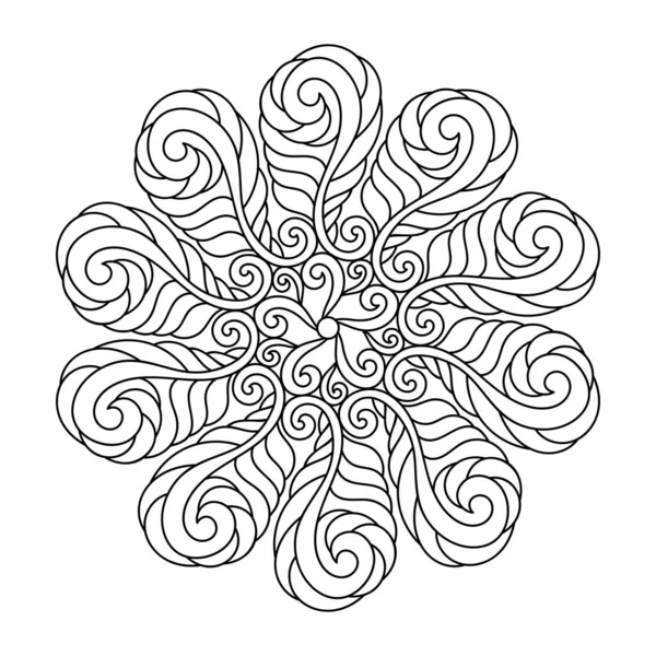 Livre Colorier Pour Adultes Enfants Mandala Fleur Avec Style Floral — Image vectorielle