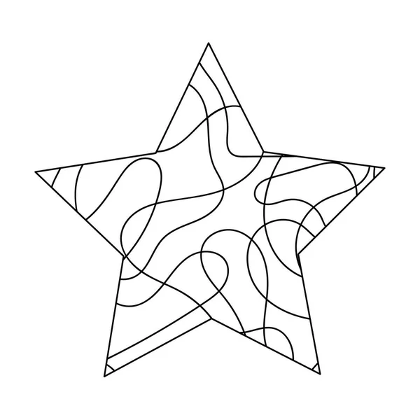 아이들을 위한 종이접기. Doodle Vector illustrarion. 손으로 그린 다섯 개의 뾰족 한 별 — 스톡 벡터