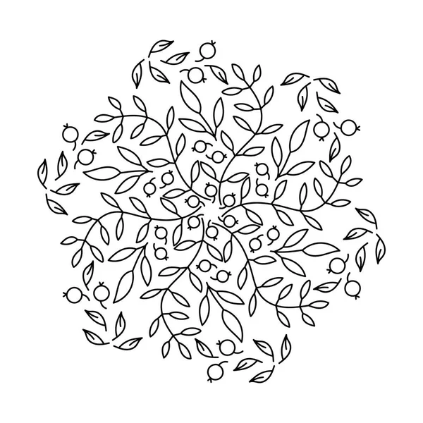 Yetişkinler Çocuklar Için Çiçek Mandala Boyama Kitabı Buket Çizgisi Sanat — Stok Vektör