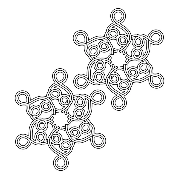 Libro Colorare Fiocchi Neve Stilizzati Astratti Composizione Decorativa Disegnata Mano — Vettoriale Stock