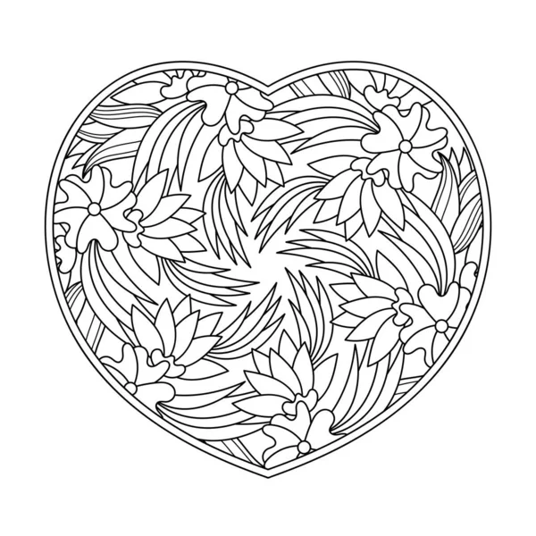 Окраска Сердца Страницы День Святого Валентина Другие Праздники Раскраска Детей — стоковый вектор