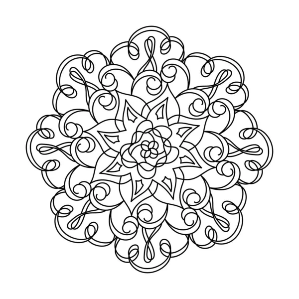 Kleurboek Pagina Magische Abstracte Mandala Doodle Stijl Ornate Decor Design — Stockvector