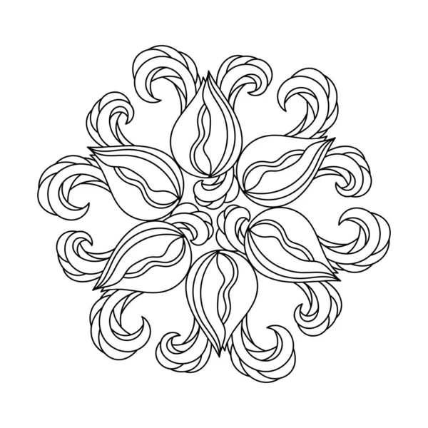 Målarbok Mandala Abstrakta Element Blommönster För Vuxna Och Äldre Barn — Stock vektor