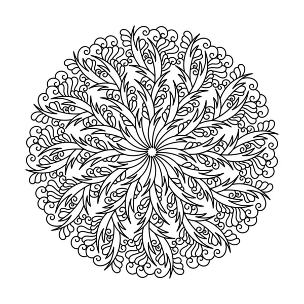Kleurboek Pagina Floral Mandala Doodle Stijl Ornate Decor Design Elementen — Stockvector