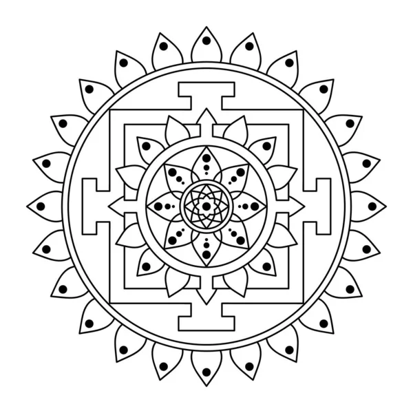 Kifestőkönyv Felnőtteknek Mandala Egy Szent Rituális Szimbólum Kézzel Rajzolt Mandala — Stock Vector