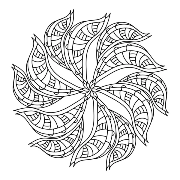 Mandala. Boyama kitabı. Soyut el yapımı süs, taç yapraklı mandala..