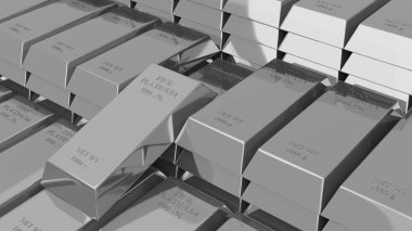 Platin çubuklar arka plan, 3B renderin