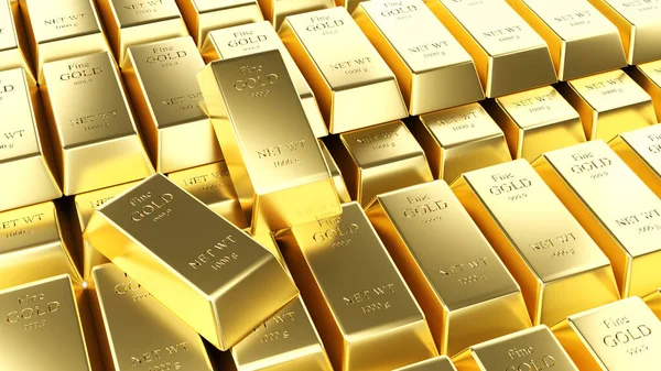 İş için altın çubuk, 3D görüntüleme.